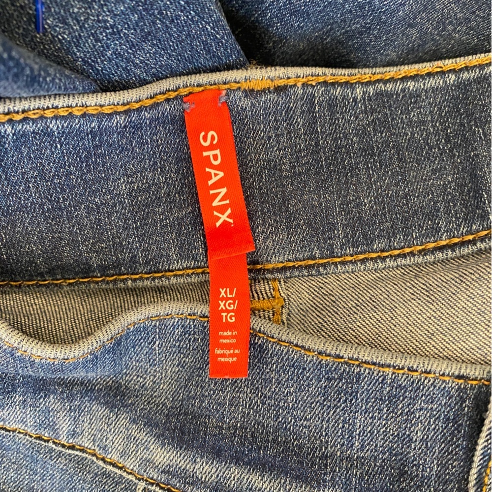 Spanx || Wide Leg Jeans Pull On Front Seam‎ Blue XL - Picture 5 of 8